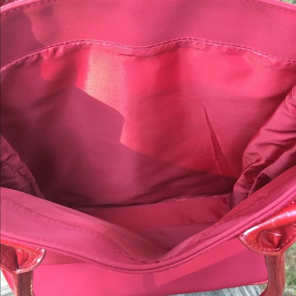 Cherry red  canvas ,Structured handle nylon  vintage nylon  vintage shoulder bag - Picture 11 of 16